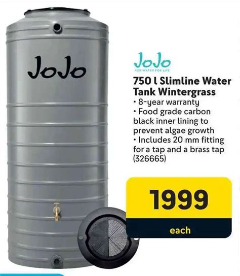 JOJO 750L Slimline Water Tank Wintergrass Offer At Makro