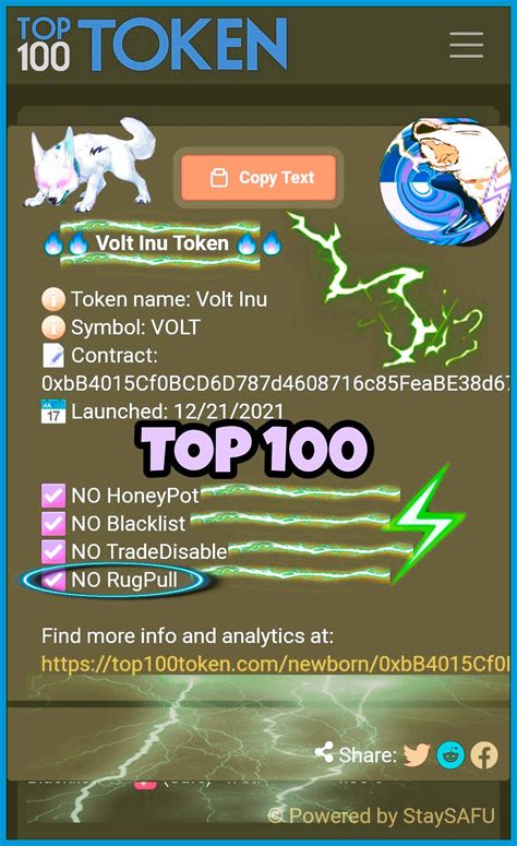 Volt Inu Surprises buyers by getting in top100 .com : r/Volt_Inu