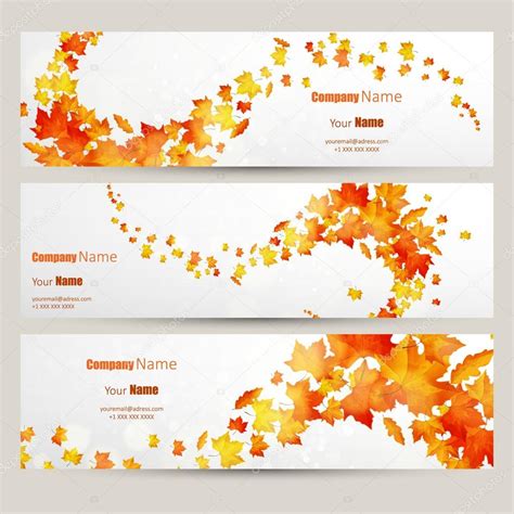 Set Of Colorful Autumn Leaves Banners Stock Vector By ©droidworker 87589716