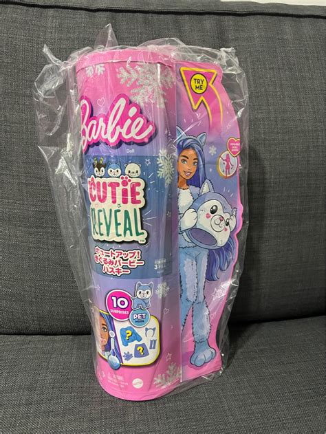 B156 Barbie Cutie Reveal Doll Snowflake Sparkle Series Husky Plush