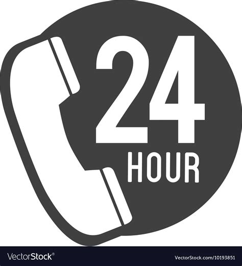 Telephone Call 24 Hour Icon Graphic Royalty Free Vector