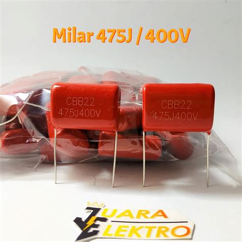 Jual Capasitor Milar J V Merah Kapasitor Milar J