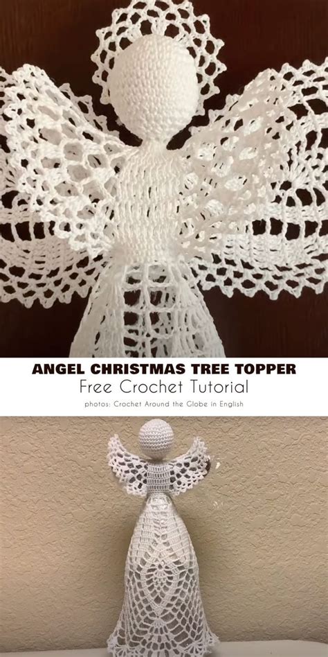 An Angel Made Out Of Crochet Is Shown Next To Another Photo With The