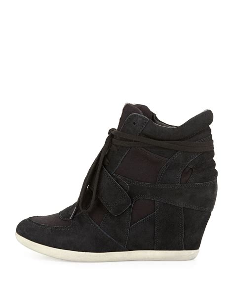 Ash Bowie Suede Wedge Sneaker Black