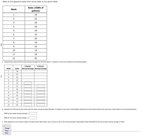 Solved Refer To The Gasoline Sales Time Series Data In The Chegg