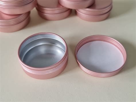 20ml Rose Gold Round Aluminium Tin With Screw On Lid Lip Balm