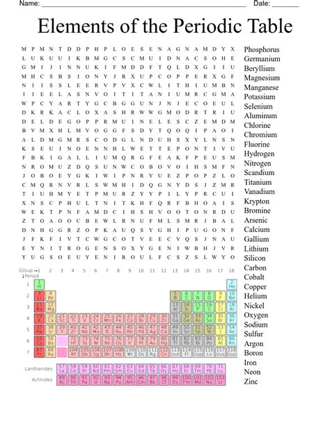 Monse Periodic Table Word Search Puzzle Bullet Journal Planner The