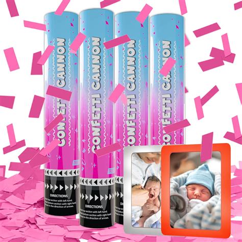 Gender Reveal Pink Confetti Cannon [4 Pack] T 2