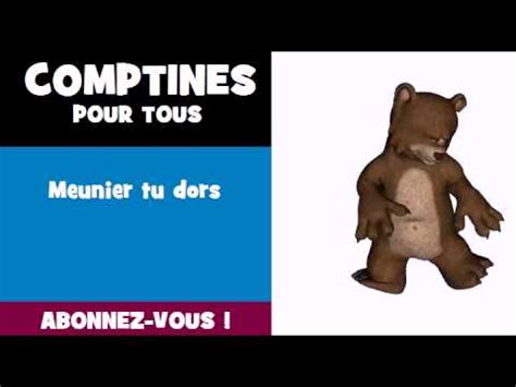 Comptine De Nounours Meunier Tu Dors Youtube