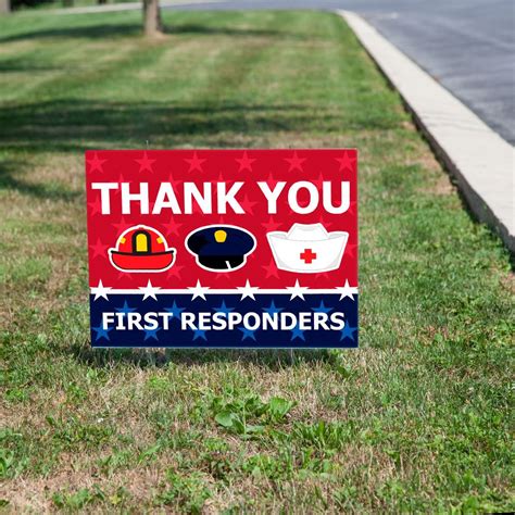 Thank You First Responders Yard Sign | Free Shipping | TV