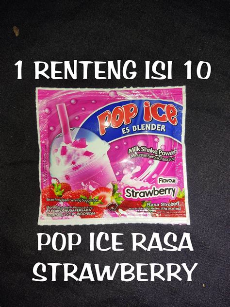 Minuman Pop Ice Rasa Strawberry 1 Renteng Isi 10 Sachet Murah Lazada