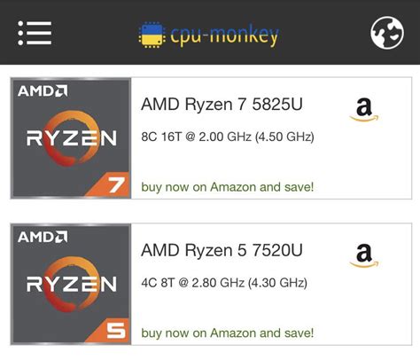 AMD ryzen 7 5825U vs ryzen 5 7520U? Using it for Solidworks. : r/laptops