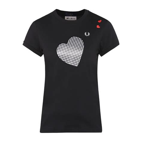 Buy Fred Perry Black Solid T Shirt For Women Online The Collective