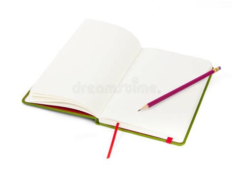 Open Notebook And Pencil Stock Image Image Of Clean 23630927