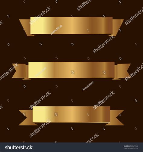 Set Of Golden Ribbons Vector Royalty Free Stock Vector 763670362