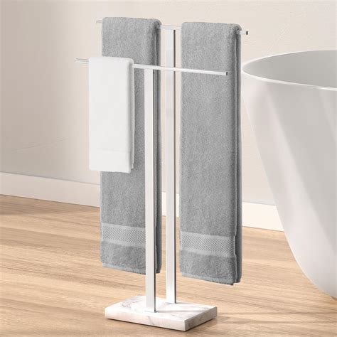 Kes Towel Rack Stand For Bathroom With Marble Base Tier Bath Towel