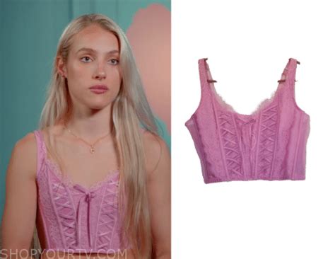 First Dates Season 21 Episode 1 Mercedes Pink Lace Up Corset Top