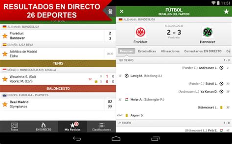 Sigue Todos Los Resultados Deportivos En Mis Marcadores Para Android