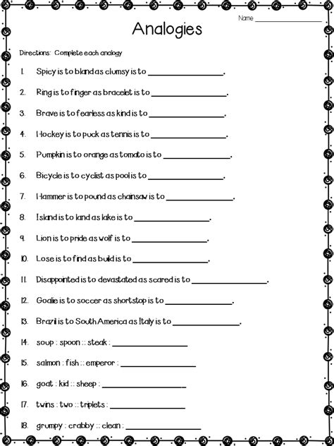 Analogies worksheet FREE! 6th Grade Worksheets, Homeschool Worksheets ...