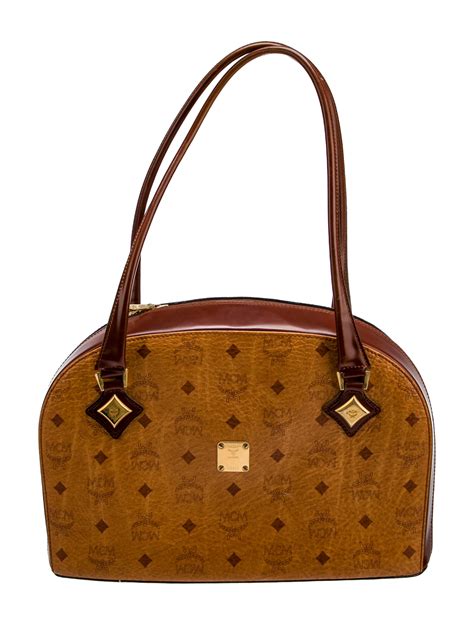 Mcm Visetos Shoulder Bag Brown Shoulder Bags Handbags W