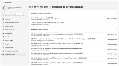 Cómo ver el Historial de Actualizaciones en mi PC Windows 11