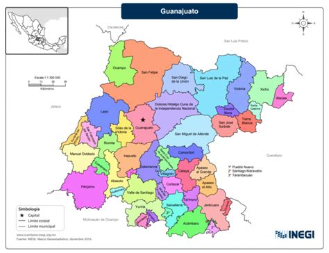 Guanajuato Mapa Con Nombres