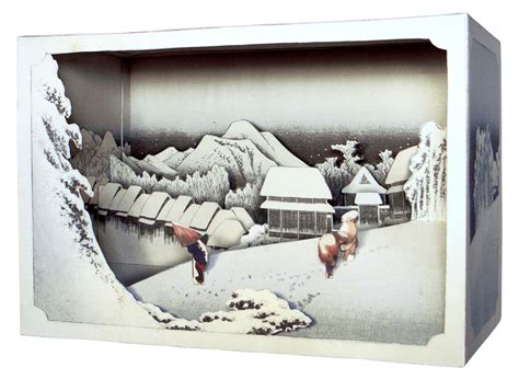 Diy Paper Diorama Hiroshige Ando Evening Snowpaper Craft