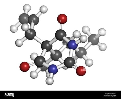 Secobarbital Barbiturate Sedative Chemical Structure Atoms Are Represented As Spheres With