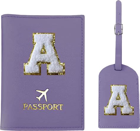 Amazon COSHAYSOO Purple Passport Cover Holder And Initial Luggage