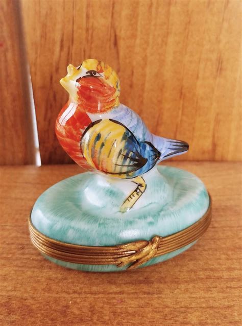 Limoges Trinket Box Blue Bird Peint Main France Nd Etsy