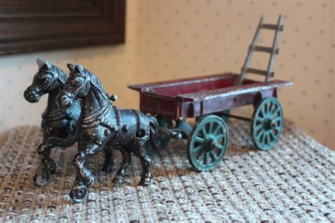 Cast Iron Horse Drawn Wagon - Etsy