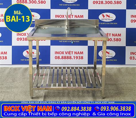 Bàn Inox Có Vòi Nước BAI 13 Bàn Inox Sơ Chế Bàn Inox Công Nghiệp