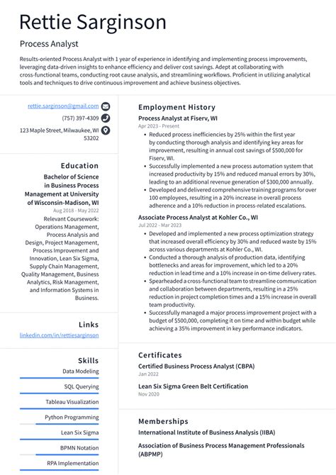 Top 16 Process Analyst Resume Objective Examples Resumecat