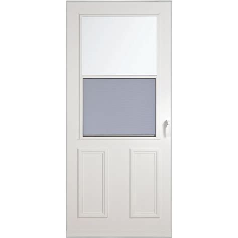 Larson Villager 32 In X 81 In White High View Wood Core Storm Door With Handle Included In The