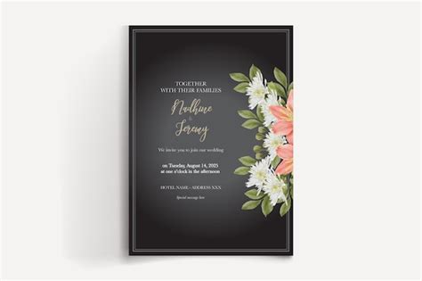 Plantilla De Invitaci N Floral De Despedida De Soltera Vector Premium