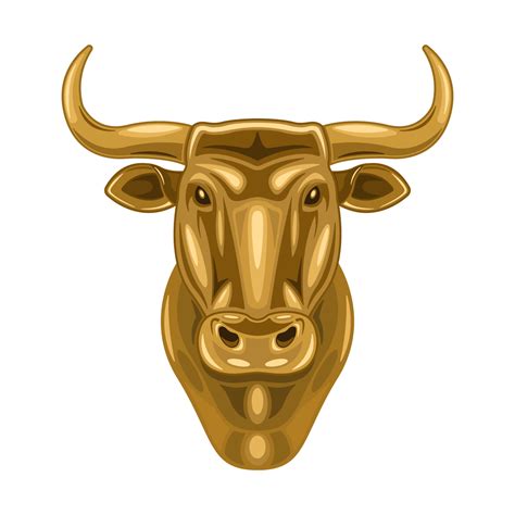 Desenho De Cabeça De Boi - cabeça de ouro de desenho de vista frontal de boi isolado fundo branco ...