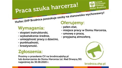 Poszukujemy pracownika Domu Harcerza do pracy z dziećmi i młodzieżą