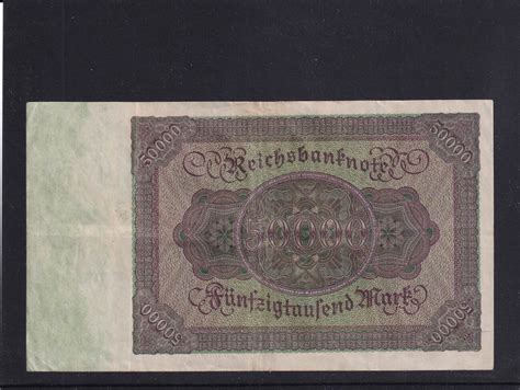 Weimarer Republik Reichsbank 50000 Mark 1922 Ro 78 DEU 89