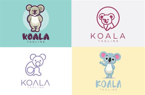 Set Of Koala Logo Design Vector Illustration Design 9732795 Vector Art