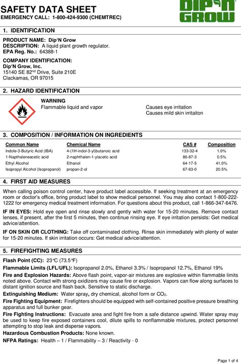 Safety Data Sheet Template Word