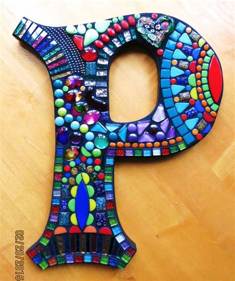 Mosaic Letters Initials Tall Totally Customizable Etsy Mosaic