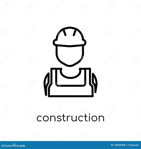 Construction Worker Icon Trendy Modern Flat Linear Vector Construction