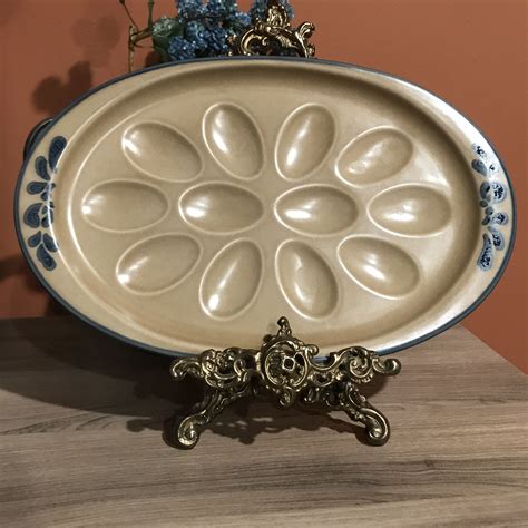 Pfaltzgraff Deviled Egg Plate Platter In Folk Art Etsy Deviled Egg