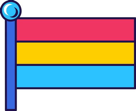 Premium Vector Outline Flagpole Flag Pansexual Pride