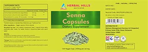 Herbal Hills Senna Capsules Alexandrina Senna Capsules Mg