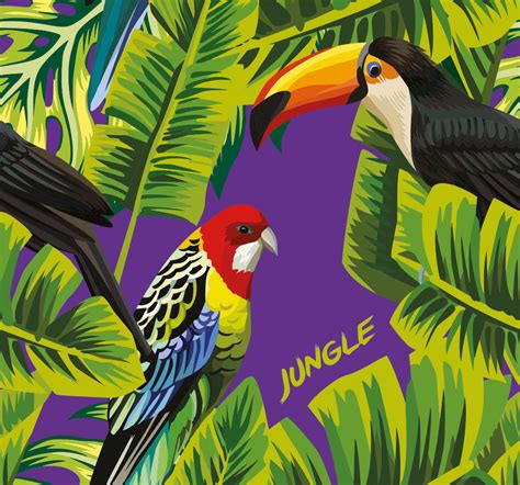 Papel Mural Loros Para So De Aves Tropicales