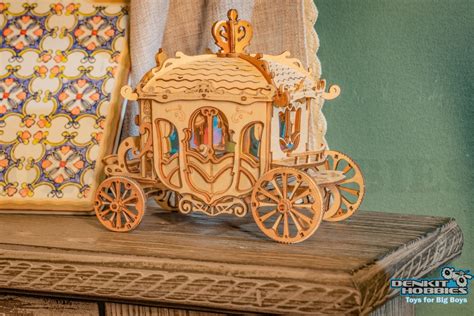 Carriage 3d Wooden Puzzle Kit Robotime Denkit Hobbies