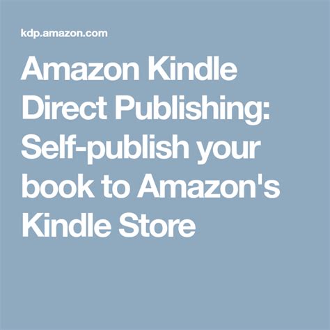 Amazon Kindle Direct Publishing Self Publish Your Book To Amazon S