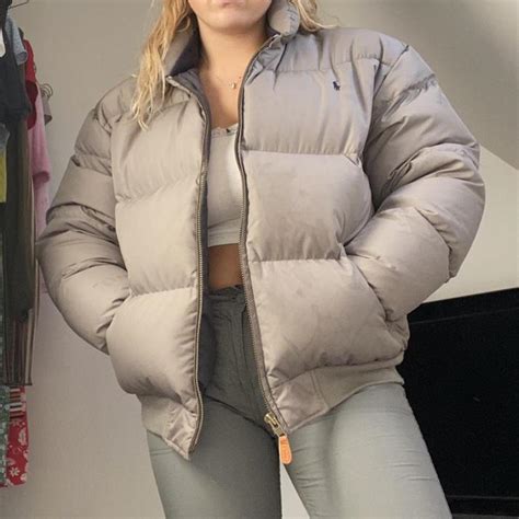 Grey Ralph Lauren Puffer Jacket Size M Has Some Depop