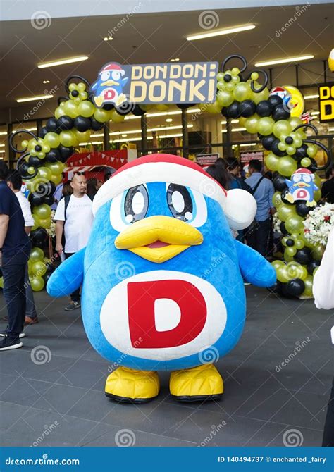 Bangkok - Feb 22, 2019 : A Penguin Mascot Belongs To Donki. Don Don ...